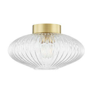 Reba Flush Mount in Aged Brass Finish