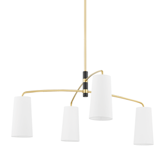 Evelyn Chandelier in Aged Brass/soft Black Finish