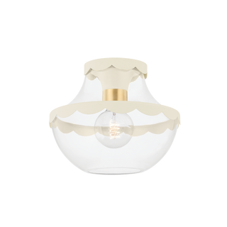 ALAINA Semi Flush in Aged Brass Finish