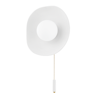 Bacia Wall Sconce in AGED BRASS/CERAMIC RAW MATTE WHITE Finish
