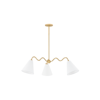 ONDA Chandelier in AGED BRASS Finish
