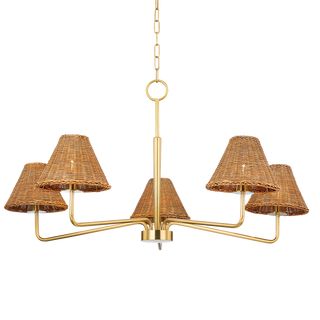 Issa Chandelier in Aged Brass Finish