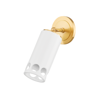 Jean Wall Sconce in AGED BRASS/CERAMIC GLOSS WHITE Finish