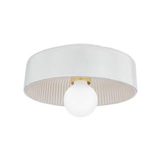 RAY Flush Mount in Aged Brass/ Ceramic Reactive White Finish