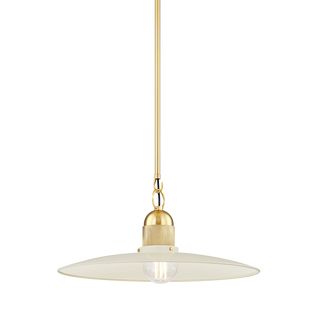 LEANNA Pendant in AGED BRASS/SOFT CREAM Finish