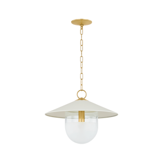 RESSI PENDANT in AGED BRASS/SOFT CREAM Finish
