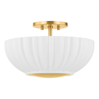 Anne Flush Mount in Aged Brass Finish