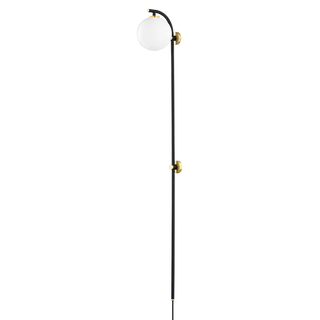 Faye Plug-in Sconce in Aged Brass/soft Black Finish