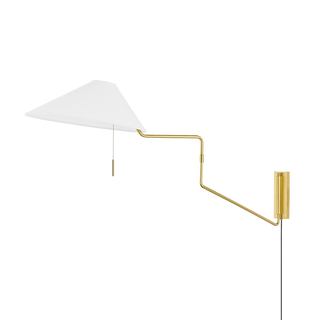 Aisa Plug-in Sconce in Aged Brass Finish