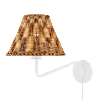 Issa Plug-in Sconce in TEXTURED WHITE Finish
