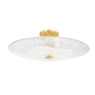 Lago Semi Flush with Aged Brass Finish