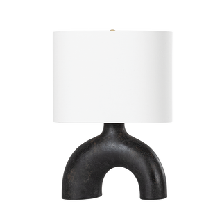 VALHALLA Table Lamp with AGED BRASS/EARTH CHARCOAL CERAMIC Finish