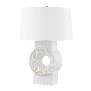 MILNER Table Lamp with AGED BRASS/WHITEWASH CERAMIC Finish