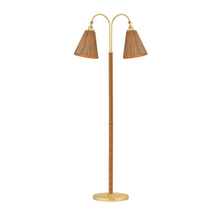 RUTHIN Floor Lamp with AGED BRASS Finish
