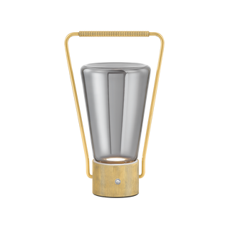 BOOKER Rechargeable Table Lamp with AGED BRASS Finish
