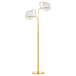 HINGHAM Floor Lamp with Aged Brass Finish
