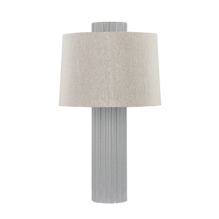 MANCHESTER Table Lamp with Aged Brass/Ceramic Shell Grey Finish