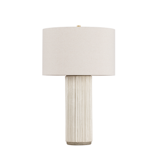 CRESTWOOD TABLE LAMP with AGED BRASS/CERAMIC FLUTED IVORY Finish
