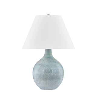 KEARNY TABLE LAMP with AGED BRASS/CERAMIC REACTIVE SEAGLASS Finish