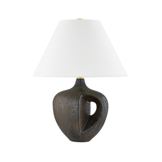 AVENEL TABLE LAMP with AGED BRASS/CERAMIC REACTIVE BRONZE Finish