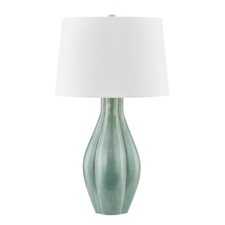 GALLOWAY TABLE LAMP with AGED BRASS/CERAMIC MOSS IVORY Finish