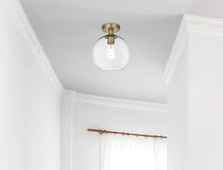 Baxter 18 Inch Flush Mount Clear Shade in Satin Gold