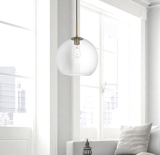 Baxter 14 Inch Pendant Clear Shade in Satin Gold