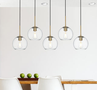 Baxter 41.5 Inch Pendant Clear Shade in Satin Gold