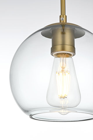 Baxter 41.5 Inch Pendant Clear Shade in Satin Gold