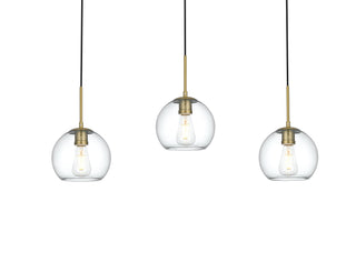 Baxter 36 Inch Pendant Clear Shade in Satin Gold