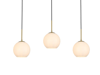 Baxter 36 Inch Pendant Frosted White Shade in Satin Gold