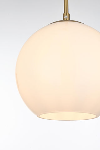 Baxter 36 Inch Pendant Frosted White Shade in Satin Gold