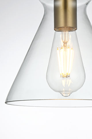 Destry 8 Inch Pendant Clear Shade in Satin Gold