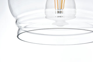 Kenna 8 Inch Pendant Clear Shade in Satin Gold