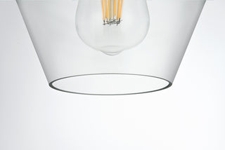 Gene 8 Inch Flush Mount Clear Shade in Satin Gold