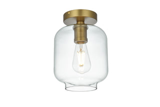 Collier 7.5 Inch Flush Mount Clear Shade in Satin Gold