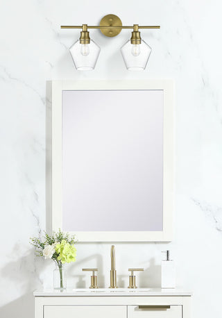 Gene 2 Light Satin Gold and Clear Glass Wall Sconce
