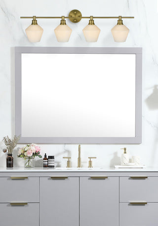 Gene 4 Light Satin Gold and Frosted White Glass Wall Sconce
