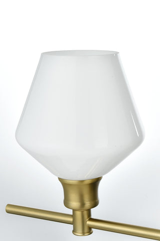 Gene 5 Light Satin Gold and Frosted White Glass Wall Sconce
