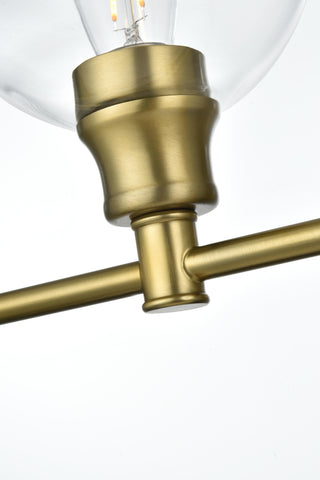 Collier 5 Light Satin Gold and Clear Glass Wall Sconce