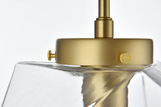 Lawrence 10 Inch Flush Mount Clear Shade in Satin Gold