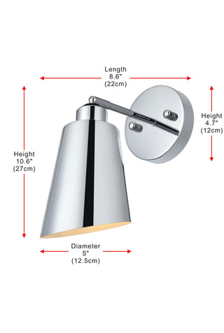 Halycon 5 Inch Wall Sconce in Chrome