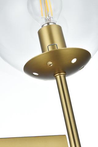 Neri 6 Inch Wall Sconce Clear Shade in Satin Gold