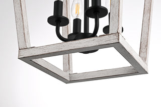 Gage 12 inch Latern Pendant in Weathered White and Black
