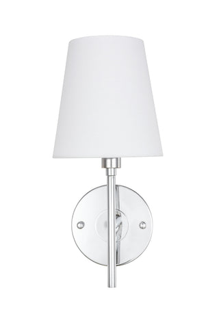 Cason 1 light Chrome and White shade wall sconce