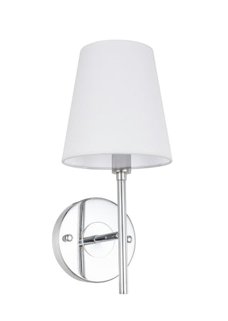 Cason 1 light Chrome and White shade wall sconce