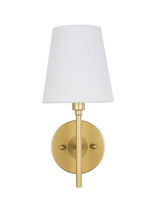 Cason 1 light Brass amd White shade wall sconce