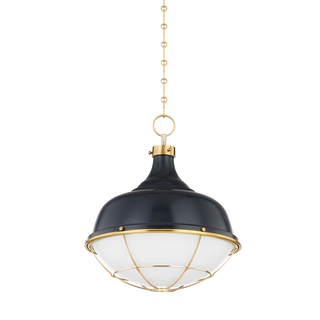 HOLKHAM Pendant with Aged Brass/darkest Blue Finish