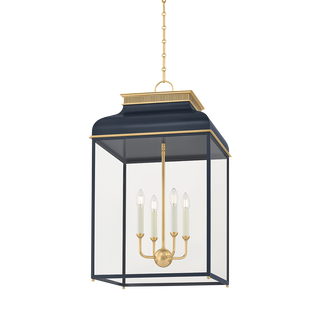 Houghton Lantern with AGED BRASS/DISTRESSED BRONZE Finish