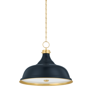 Painted No. 1 Pendant with AGED BRASS/DISTRESSED BRONZE Finish